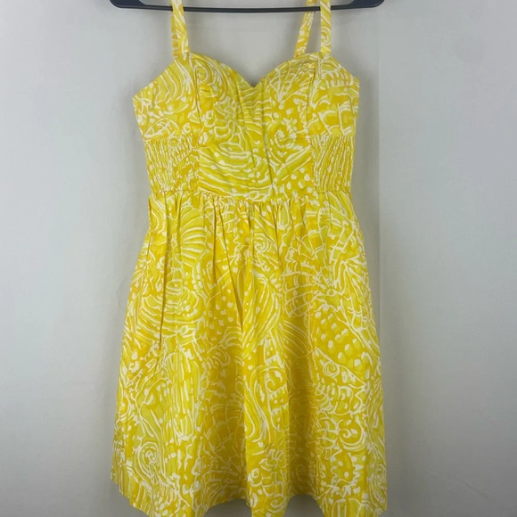 NWT Lilly Pulitzer Christine Dress Size 0 Yellow White Sunglow Fit &Flare Mini - Picture 5 of 15